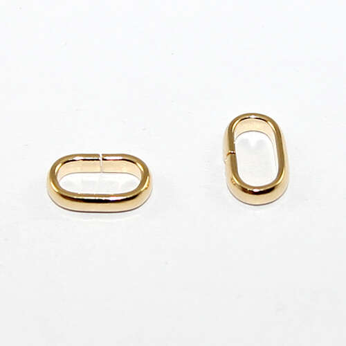 9mm x 5.5mm Oval Connector Ring - Stainless Steel - Gold Plated - Bag of 10