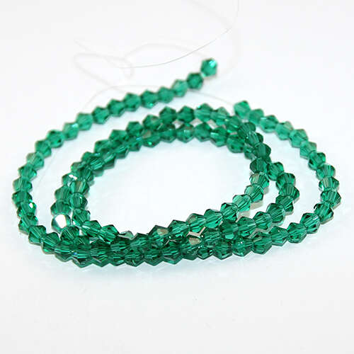 4mm Glass Bicone Beads - 45cm Strand - Teal
