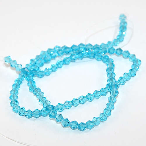 4mm Glass Bicone Beads - 45cm Strand - Light Blue