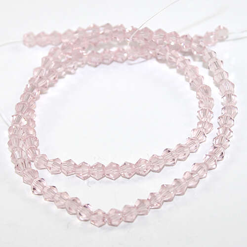 4mm Glass Bicone Beads - 45cm Strand - Pink