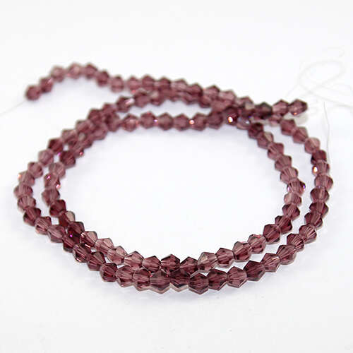 4mm Glass Bicone Beads - 45cm Strand - Wine