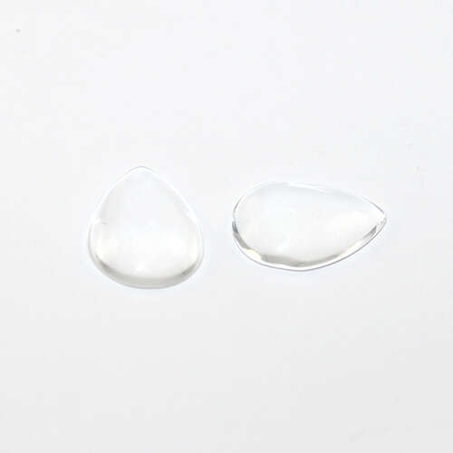 18mm x 13mm Teardrop Glass Cabochons - Clear