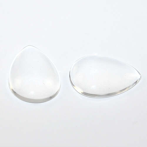 25mm x 18mm Teardrop Glass Cabochons - Clear