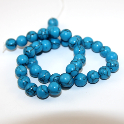 10mm Howlite Round Beads - 37cm Strand - Blue