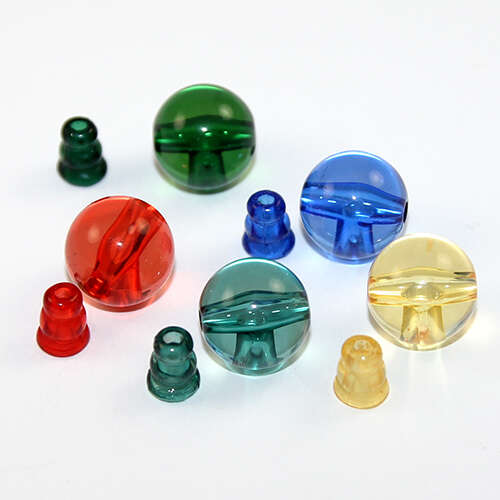 Buddhist Beads - Round and Guru Bead - Resin - 2 Piece Set - Mixed Colours