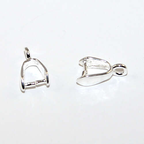5mm x 9mm Pendant Pinch Bail - Sterling Silver