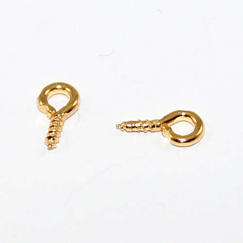 8mm Screw Eye Pin Bail - Gold
