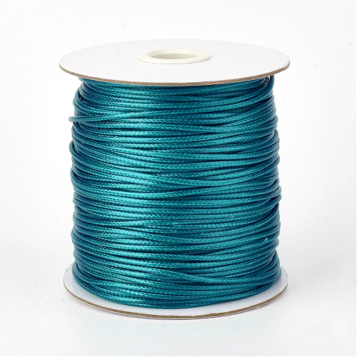 0.5mm Waxed Cotton Cord - sold per 10cm increments - Teal