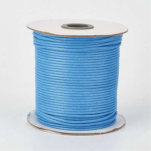 0.5mm Waxed Cotton Cord - sold per 10cm increments - Sky Blue