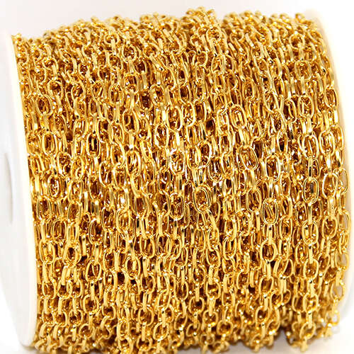 3.8mm Cross Chain - Gold - Sold in 10cm Increments