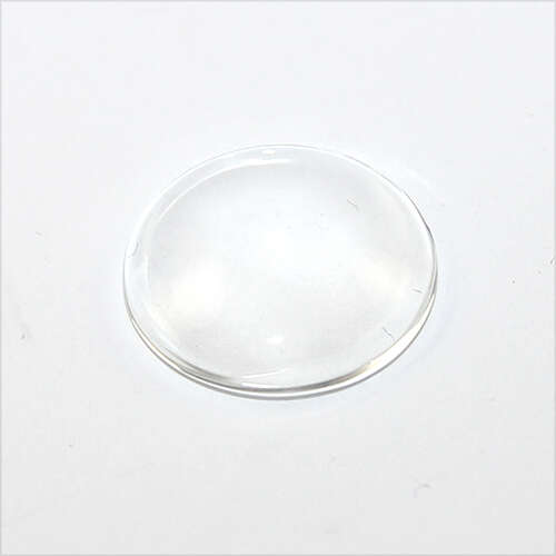 18mm Transparent Half Round Glass Cabochon - Clear