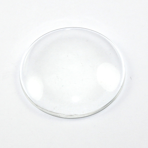 30mm Transparent Half Round Glass Cabochon - Clear