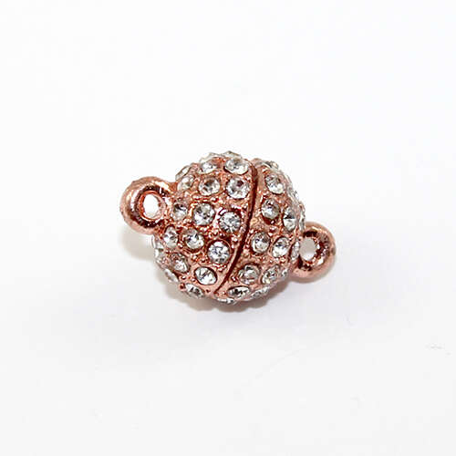 10mm Rhinestone Round Single Strand Magnet - Rose Gold