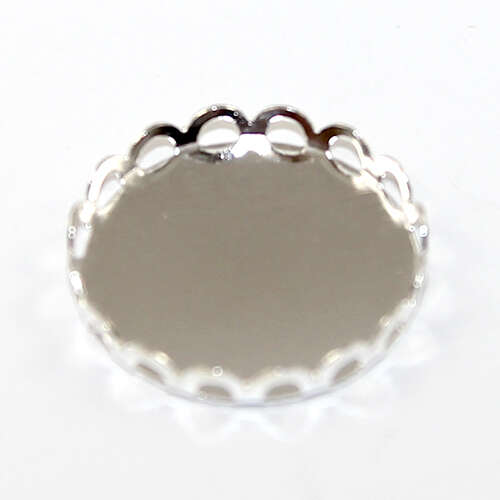 18mm Cabochon Frame with Scalloped Edge - Silver