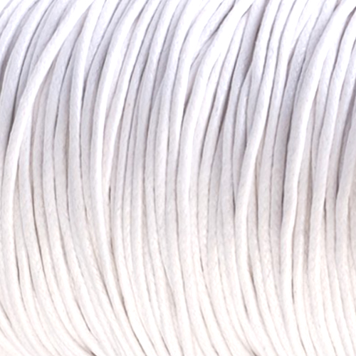 1.5mm Wax Cotton Cord - White - 10m Spool