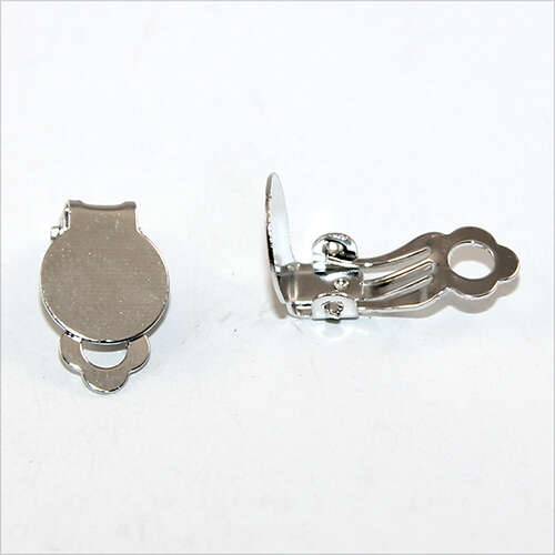 10mm Flat Pad Clip On Earring - Platinum