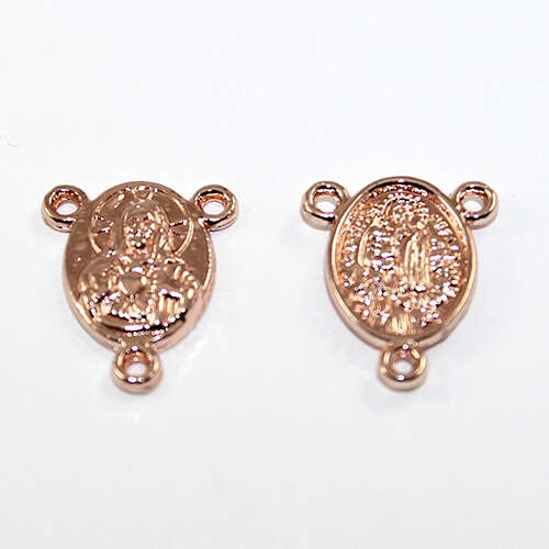 Rosary Centre with Jesus - Rose Gold
