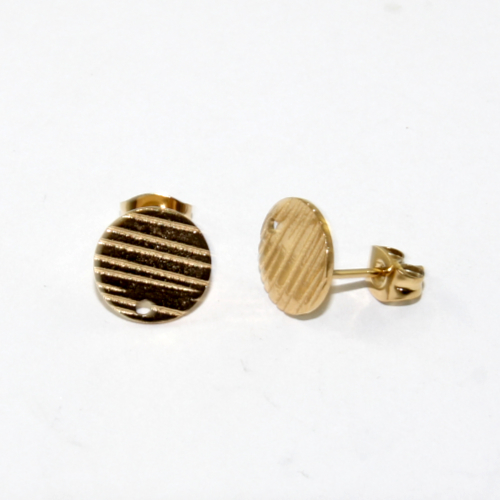 10mm Round 304 Stainless Steel Drop Stud - Gold