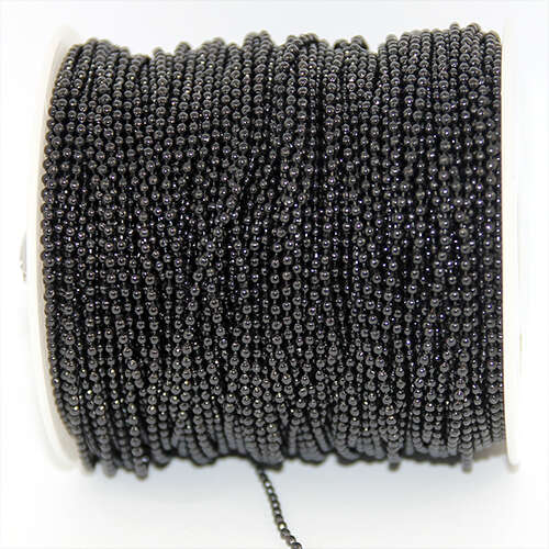 2mm Ball Chain - Sold in 10cm increments - Black