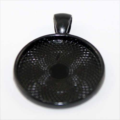 25mm Cabochon Setting Pendant - Black