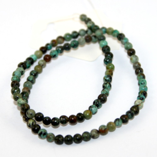 4mm Natural African Turquoise Beads - 38cm Strand
