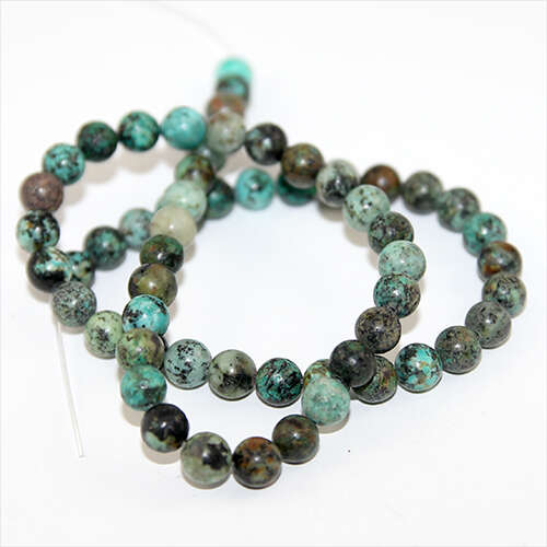 6mm Natural African Turquoise Beads - 38cm Strand