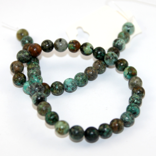 8mm Natural African Turquoise Beads - 38cm Strand
