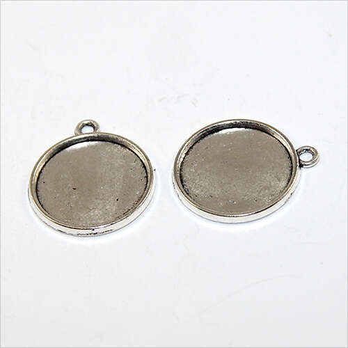 18mm Round Cabochon Setting Pendant - Platinum