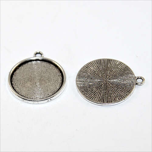 20mm Round Cabochon Setting Pendant - Platinum