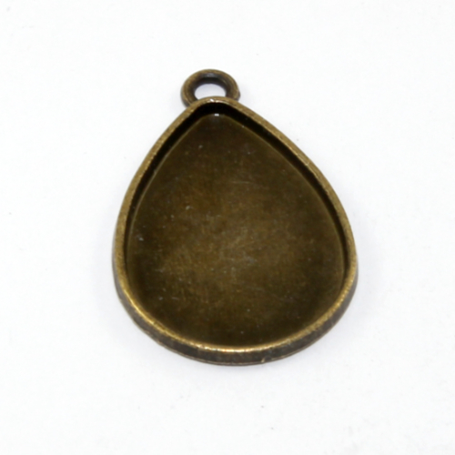 18mm x 25mm Drop Cabochon Setting Pendant - Antique Bronze