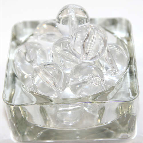 20mm Round Transparent Acrylic Bead - Clear - 8 Piece Bag