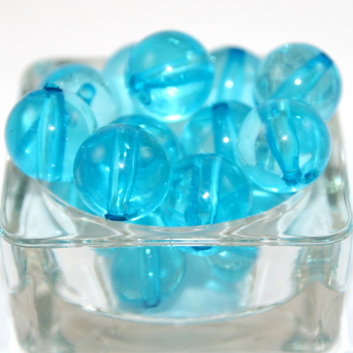 20mm Round Transparent Acrylic Bead - Light Blue