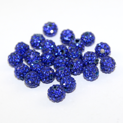 8mm Pave Disco Ball Beads - Sapphire