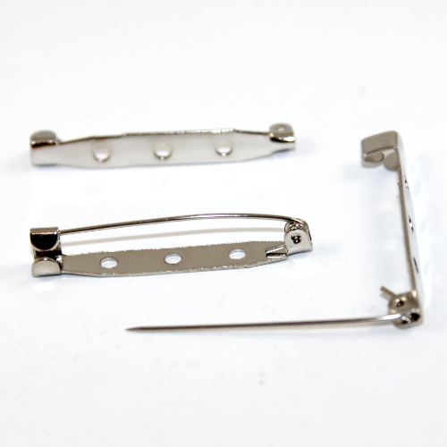 40mm Brooch Back Bar - Platinum