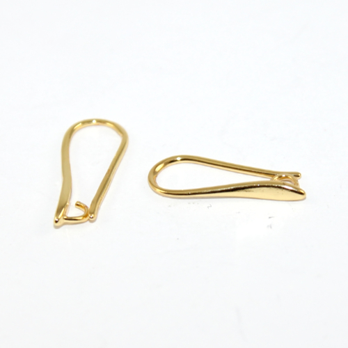 Tapered Earhook with Loop - Pair - Gold