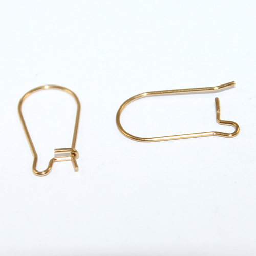 20mm x 10.5mm Kidney Ear Wire 304 Stainless Steel - Pair - Gold