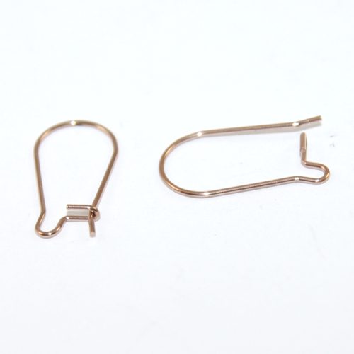 20mm x 10.5mm Kidney Ear Wire 304 Stainless Steel - Pair - Rose Gold - 2 Pair Pack