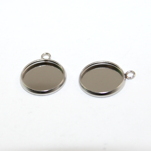 12mm Stainless Steel Cabochon Pendant Setting 
