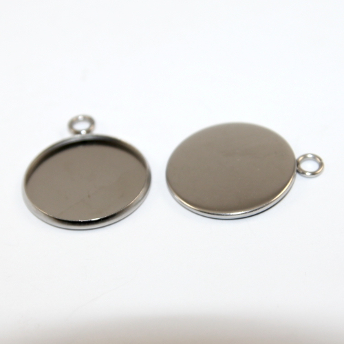 20mm Stainless Steel Cabochon Pendant Setting 