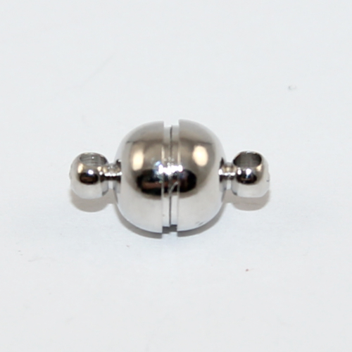 8mm Plain Round Single Strand Magnet - Platinum