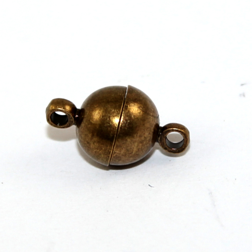 8mm Plain Round Single Strand Magnet - Antique Bronze
