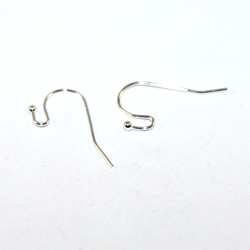 Small Brass Pendant Ear Wires - Pair - Silver