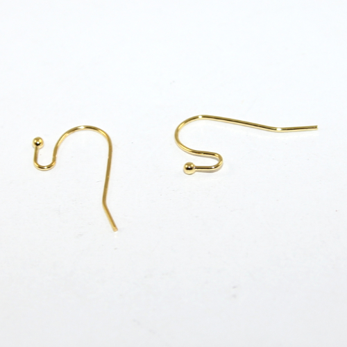 Small Brass Pendant Ear Wires - Pair - Gold