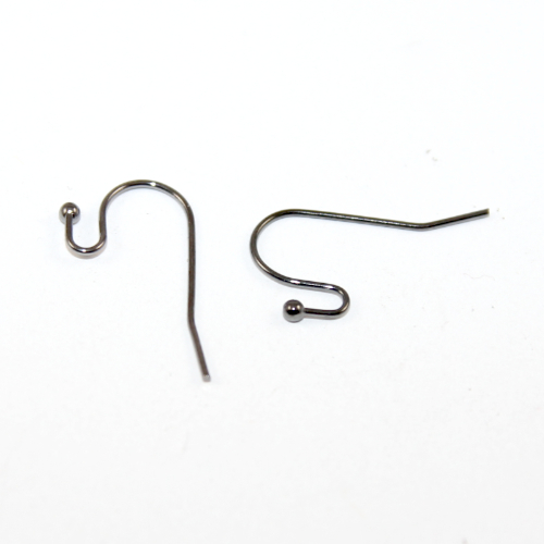 21 mm Stainless Steel Fish Hook Earring Wires 22GA with Ball, Metal Ear  wires - Silver - 20 pc (10 pairs)