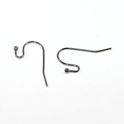 Small Brass Pendant Ear Wires - Pair - Gunmetal