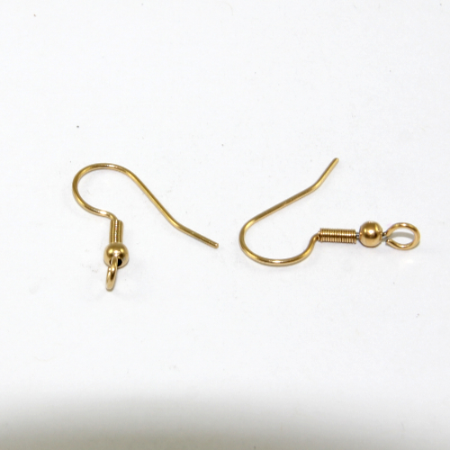 Classic Ball & Spring Ear Wires with Front Facing Loop- GOLD, 304