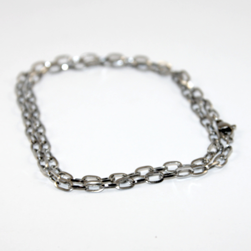 48cm 304 Stainless Steel Cable Chain Necklace with Lobster Clasp