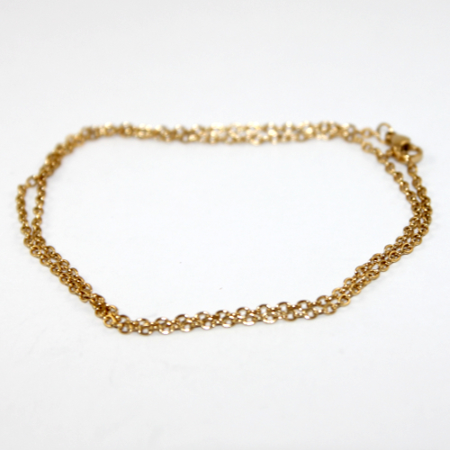 45cm 304 Stainless Steel Cable Chain Necklace with Lobster Clasps - Gold