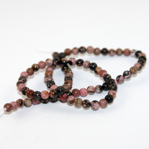 4mm Natural Rhodonite Bead 38cm Strand