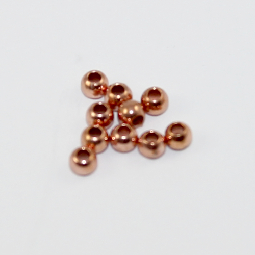 3mm Round Brass Spacer Bead - Rose Gold